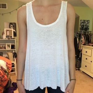 Free People sheer white cotton tank